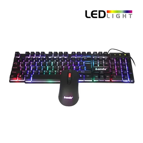Teclado+ Mouse USB, Retro Iluminado, Luz RGB, Modelo KM99. En Caja. - imagen 3