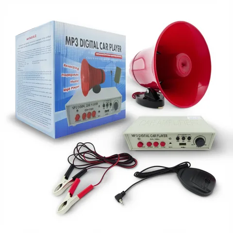 Megafono Mp3, 12 V, Para Auto, Con Iman, Rec, USB, Sirena - imagen 2