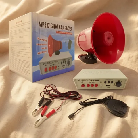 Megafono Mp3, 12 V, Para Auto, Con Iman, Rec, USB, Sirena - imagen 4