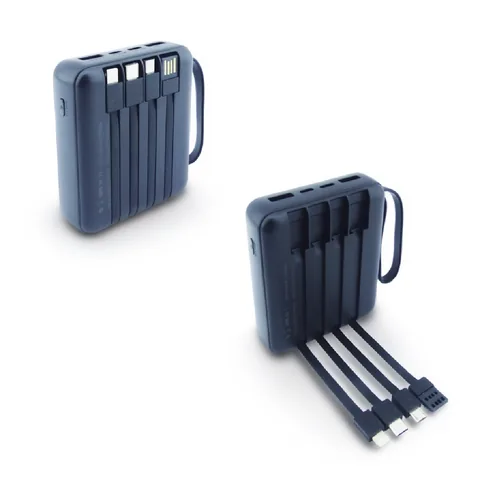Bateria De Emergencia Mini De 66 Watt Con 2 Micro USB,2 USB Mas 4 Cables Type-C, Iphone, Micro USB Y USB. Variedad De Colores. 20.000 Mah - imagen 2