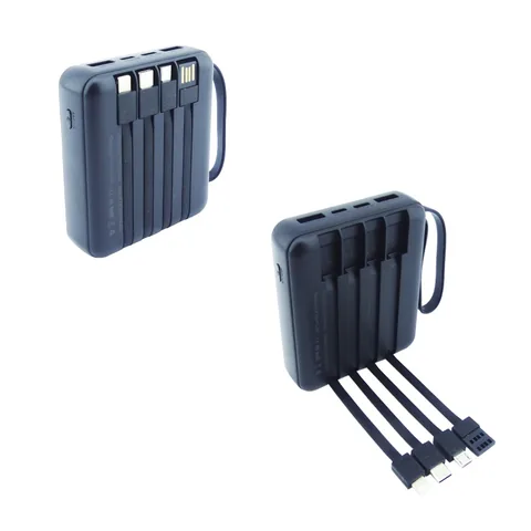 Bateria De Emergencia Mini De 66 Watt Con 2 Micro USB,2 USB Mas 4 Cables Type-C, Iphone, Micro USB Y USB. Variedad De Colores. 20.000 Mah - imagen 3