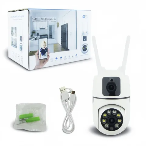 Camara De Vigilancia IP Wifi Doble Lente Modelo E10 Con Giro De 360° Y 8 LED Compatible Con La App V380. - imagen 2
