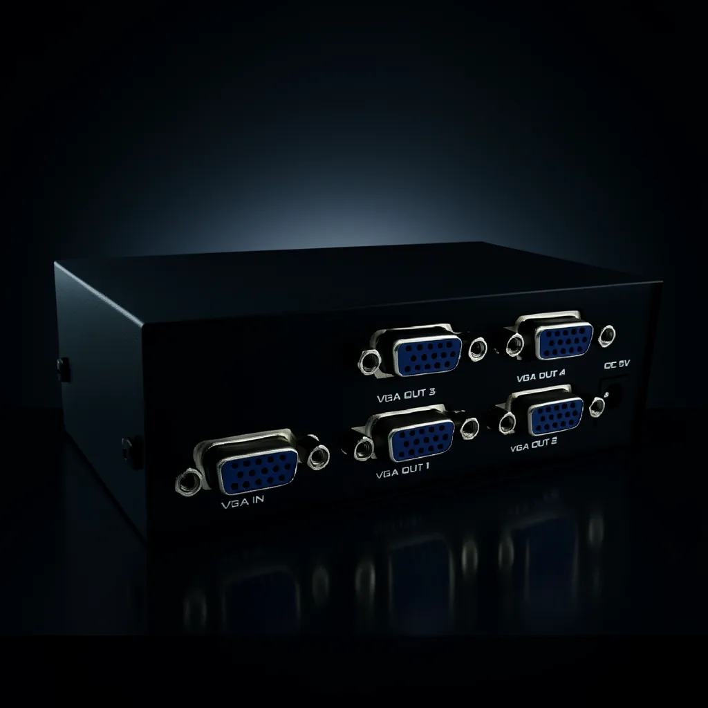 Spliter VGA De 1 Entrada Por 4 Salidas De 200MHZ Con Transformador. - imagen 7