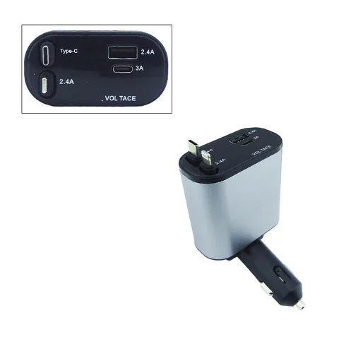 Cargador 120 W Fast Charge USB-PD Y 2 Cables Retractil Tipe-C/Iphone - imagen 3