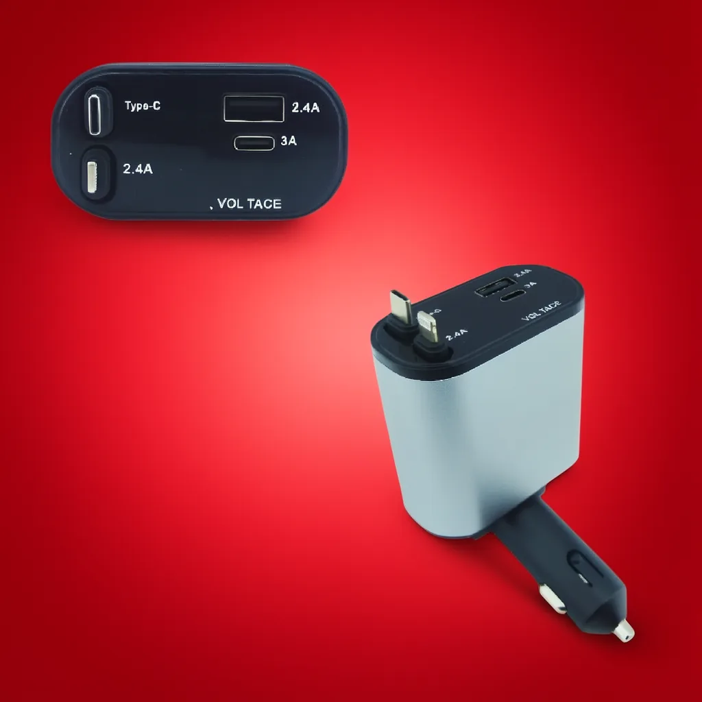 Cargador 120 W Fast Charge USB-PD Y 2 Cables Retractil Tipe-C/Iphone - imagen 6