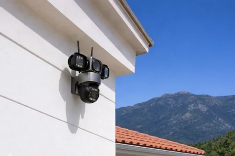 Camara De Vigilancia Ip Wifi Triple Camara 2 Mp - Control celular - CAM-VIG-IP-TRI-WIFI